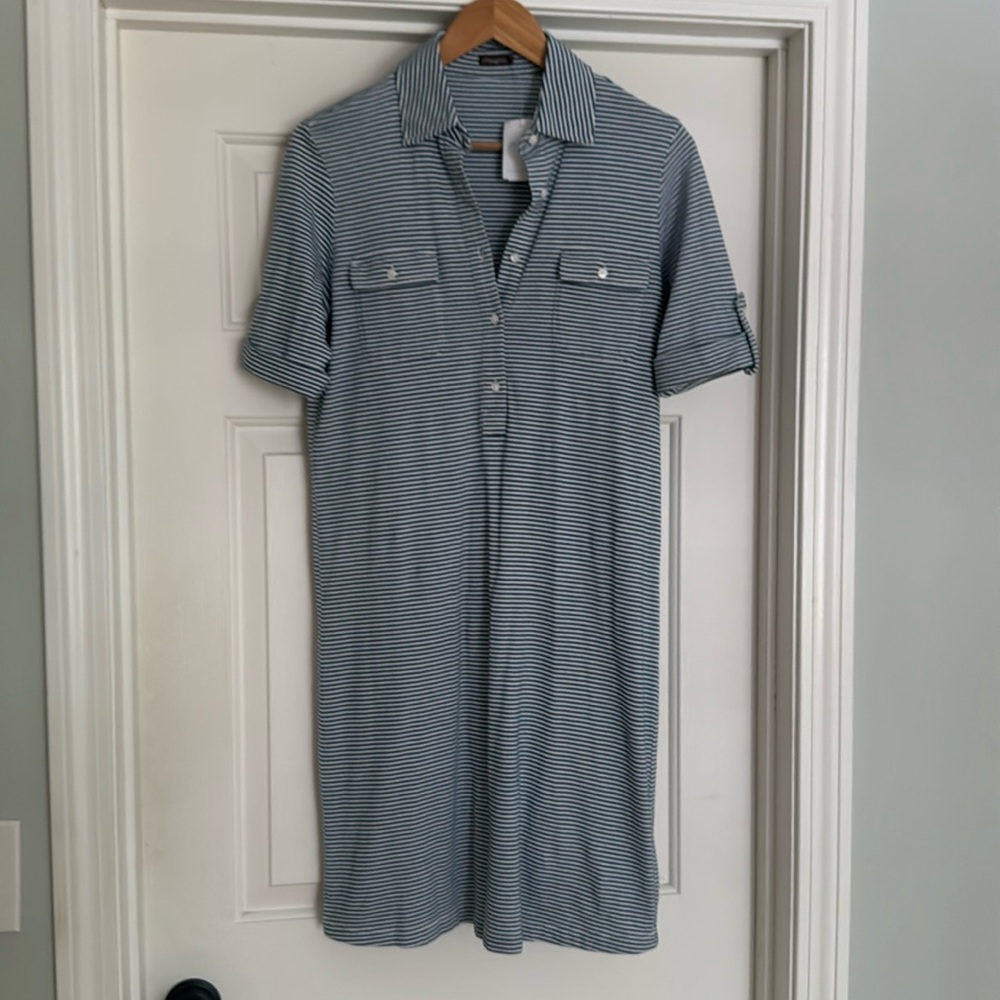 NWT J McLaughlin Lawrence Dress white/denim stripe